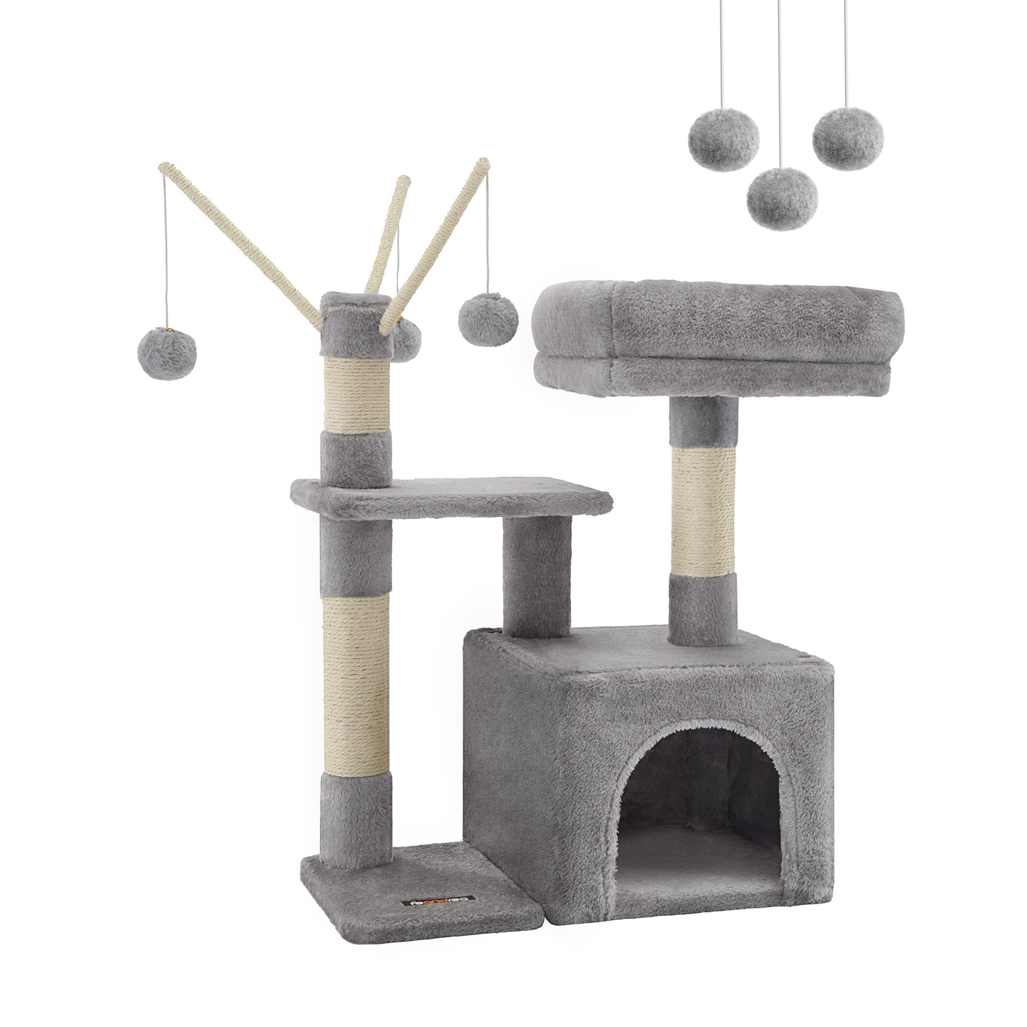 Torre Para Gatos Cat Tree Feandrea Songmics Home, Tamaño Pequeño, Gris Claro