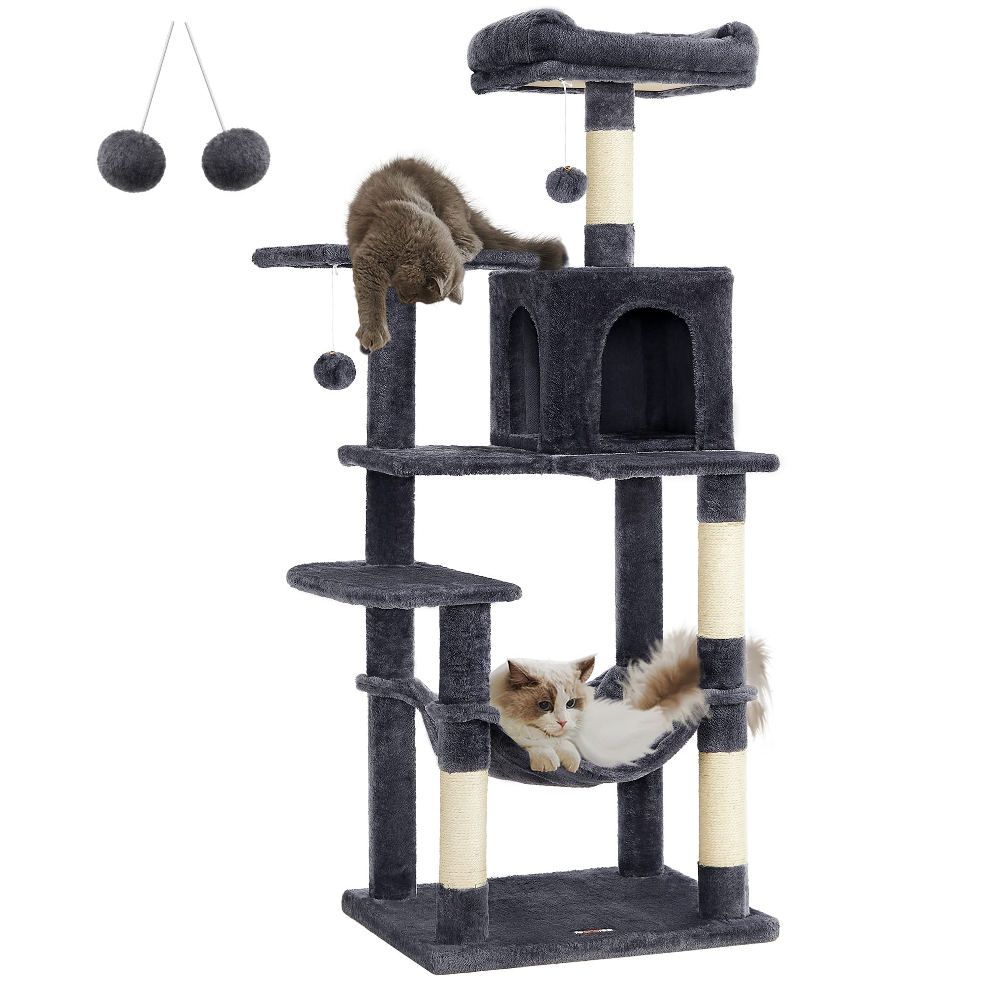 Foto 2 pulgar | Torre Para Gatos Feandrea Cat Tree, 143 Cm, Con Rascadores Y Hamaca