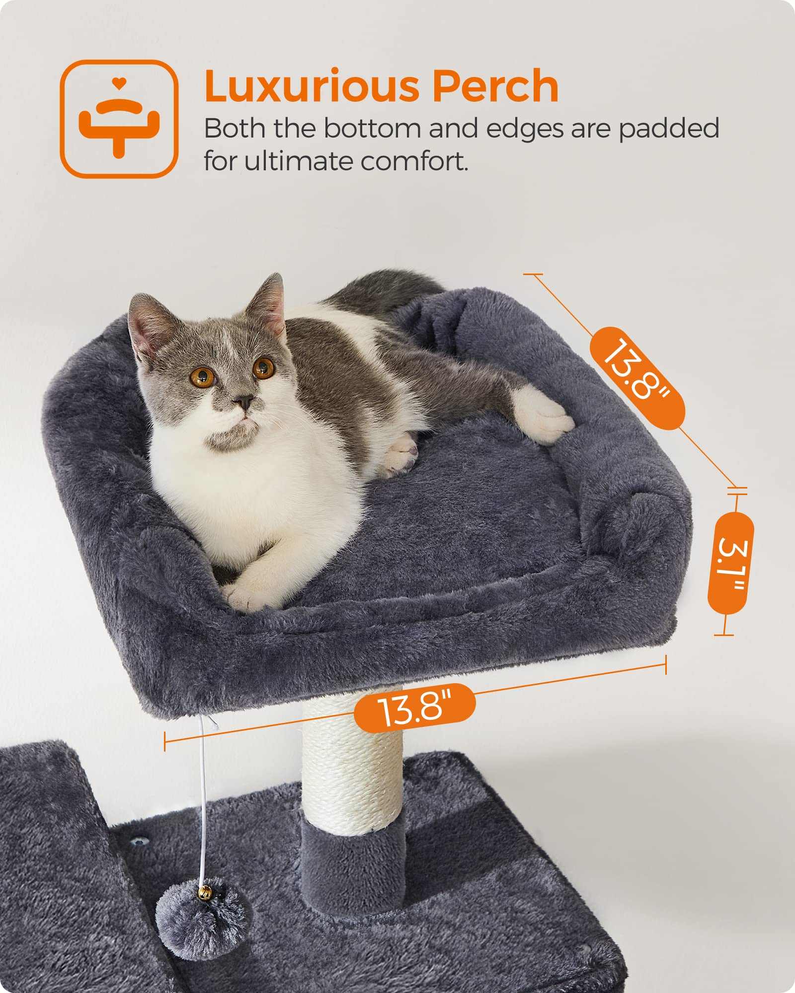 Foto 4 | Torre Para Gatos Feandrea Cat Tree, 143 Cm, Con Rascadores Y Hamaca