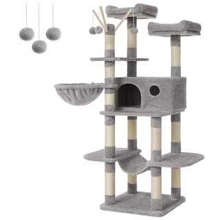Foto 1 | Torre Grande Para Gatos Cat Tree Feandrea, 164,1 Cm, Con Hamaca, Gris Claro