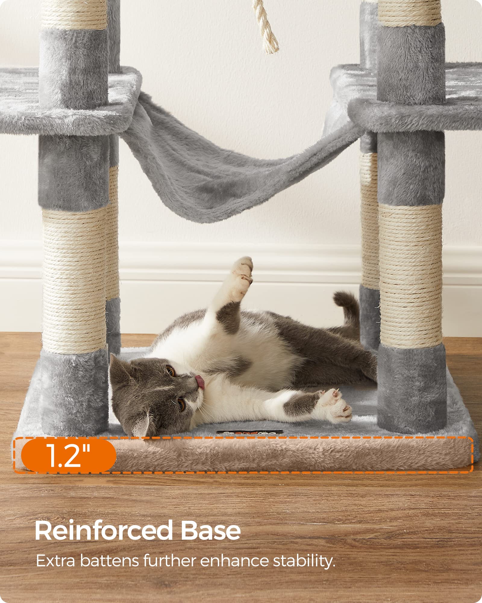Foto 8 | Torre Grande Para Gatos Cat Tree Feandrea, 164,1 Cm, Con Hamaca, Gris Claro