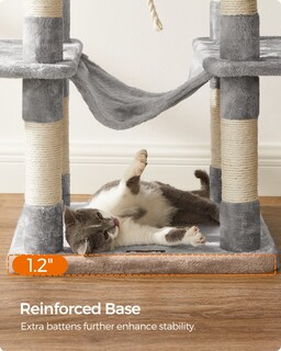 Foto 8 | Torre Grande Para Gatos Cat Tree Feandrea, 164,1 Cm, Con Hamaca, Gris Claro