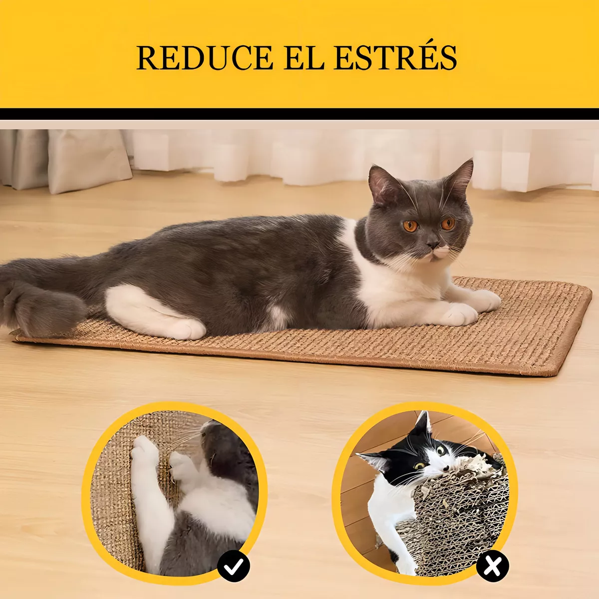 Foto 3 pulgar | Tapate Rascador Para Gatos De Sisal Eo Safe Imports Esi-18420 Beige