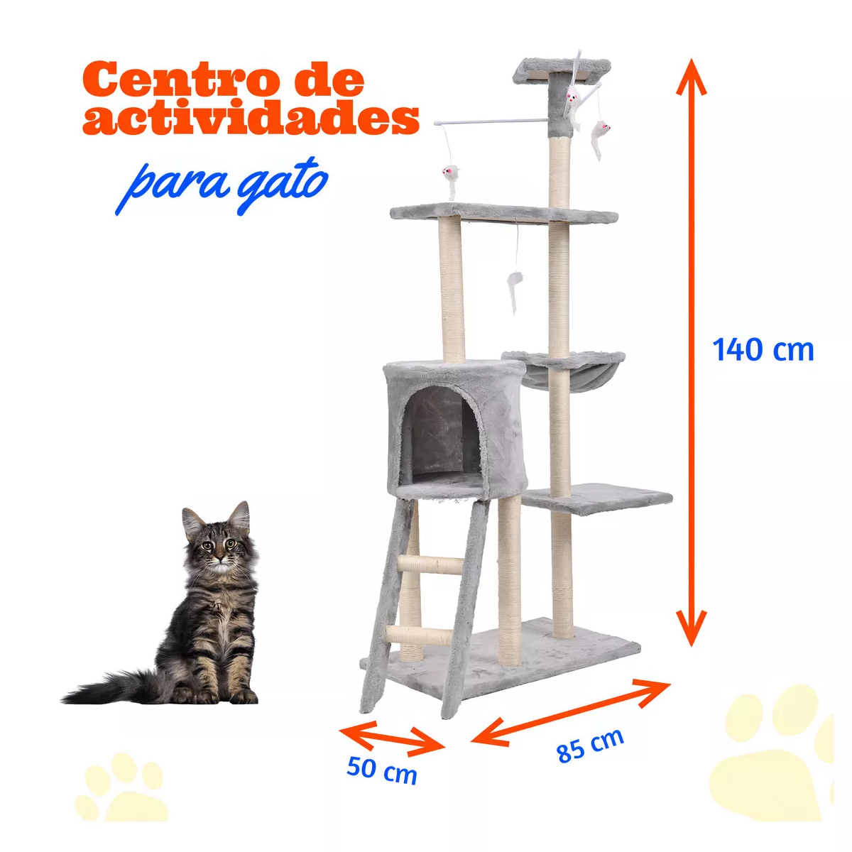 Foto 4 pulgar | Rascadores Para Gatos Arbol Torre  Eo Safe Imports Esi-18417 Beige