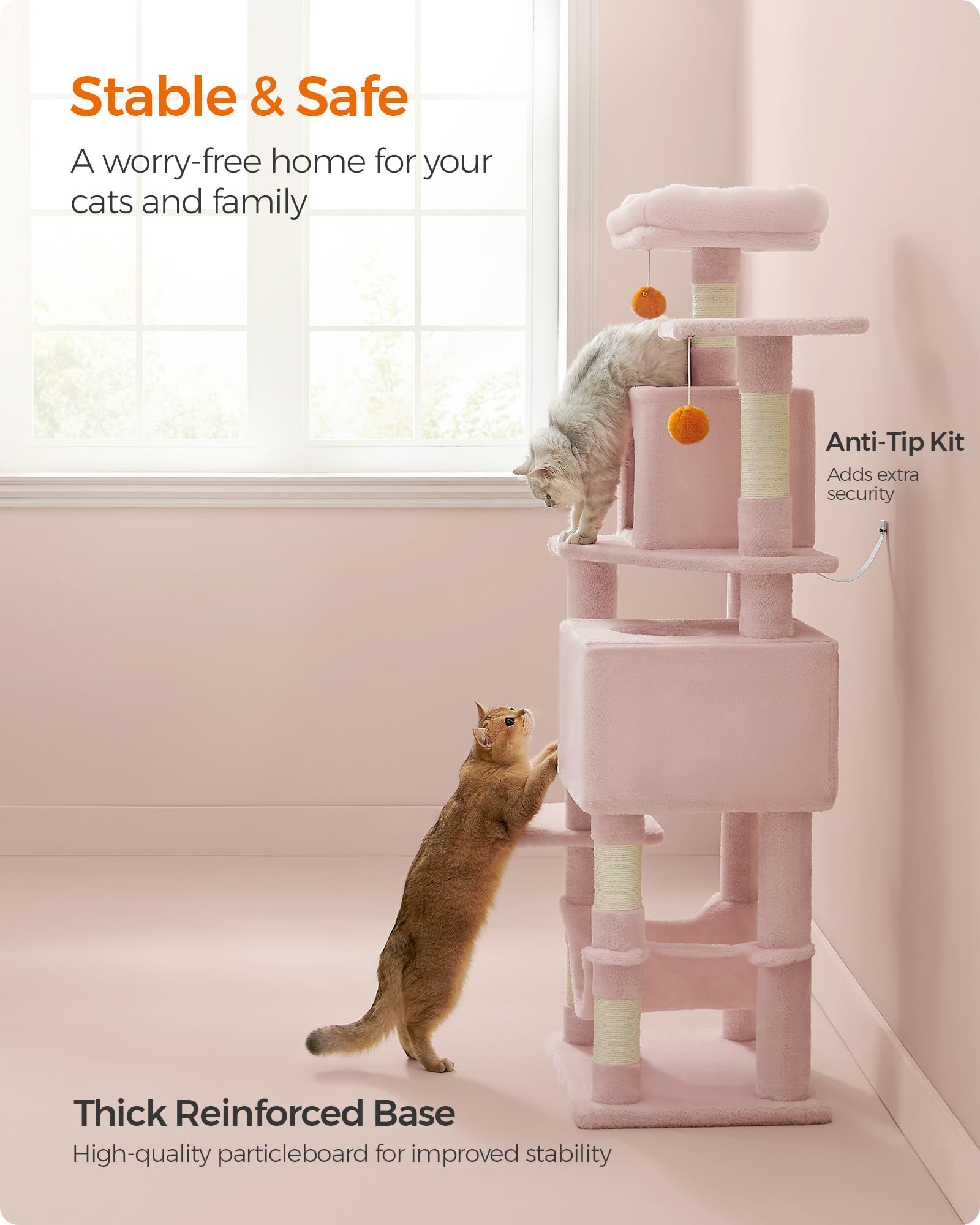 Foto 6 | Torre Para Gatos Cat Tree Feandrea Para Gatos De Interior Con Rascador - Venta Internacional.