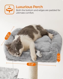 Foto 4 | Torre Grande Para Gatos Cat Tree Feandrea, 164,1 Cm, Con Hamaca, Gris Claro - Venta Internacional.
