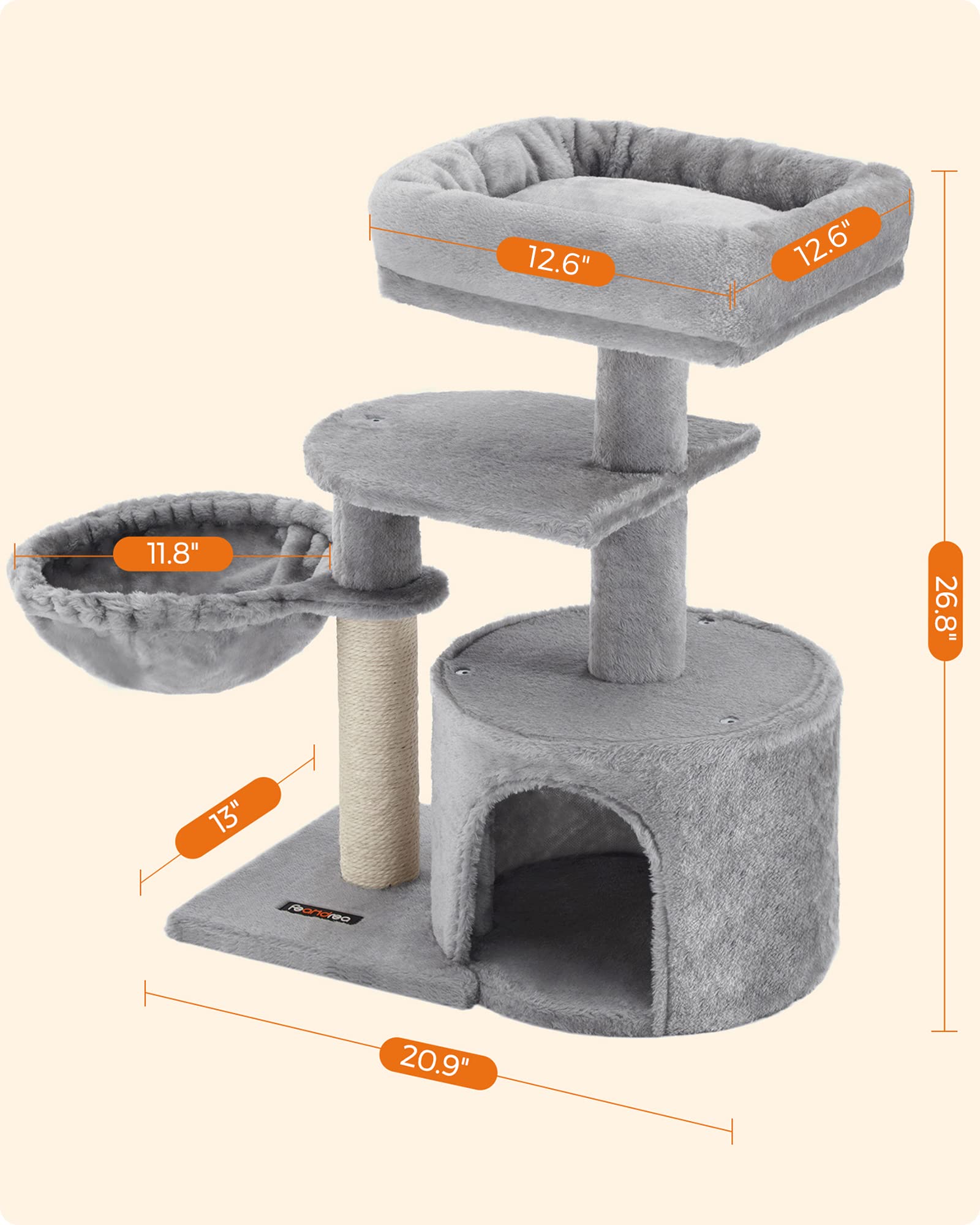 Foto 7 | Torre Pequeña Cat Tree Feandrea Upct59w Con Rascador - Venta Internacional.