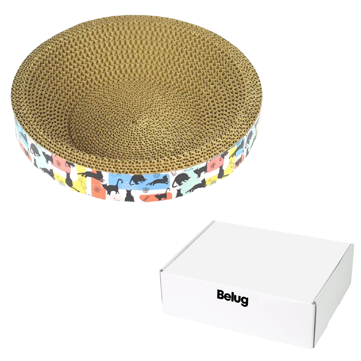 Rascador Para Gato Belug Circular De 30 Cm En Marrón Resistente Y Ecológico