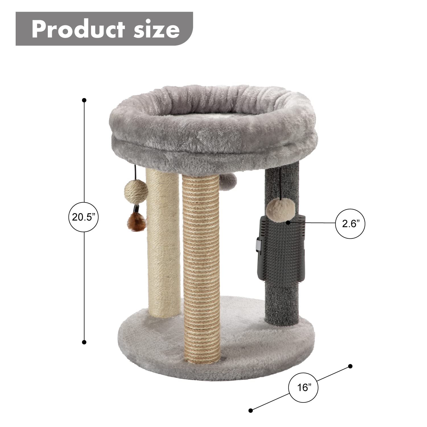 Foto 4 | Cat Tree Mecool 4 En 1 Con Rascador, Cama, Juguetes Y Cepillo - Venta Internacional.
