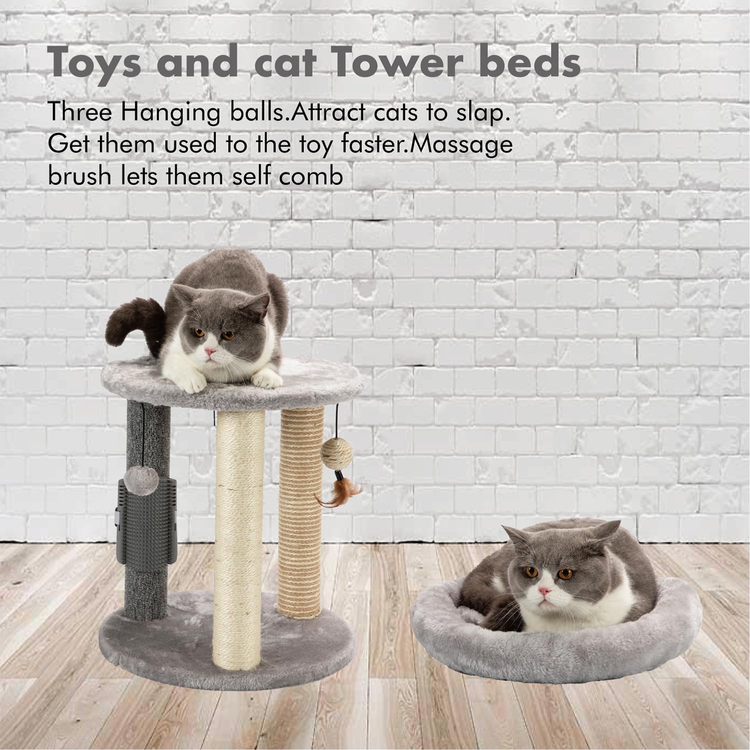 Foto 7 pulgar | Cat Tree Mecool 4 En 1 Con Rascador, Cama, Juguetes Y Cepillo - Venta Internacional.