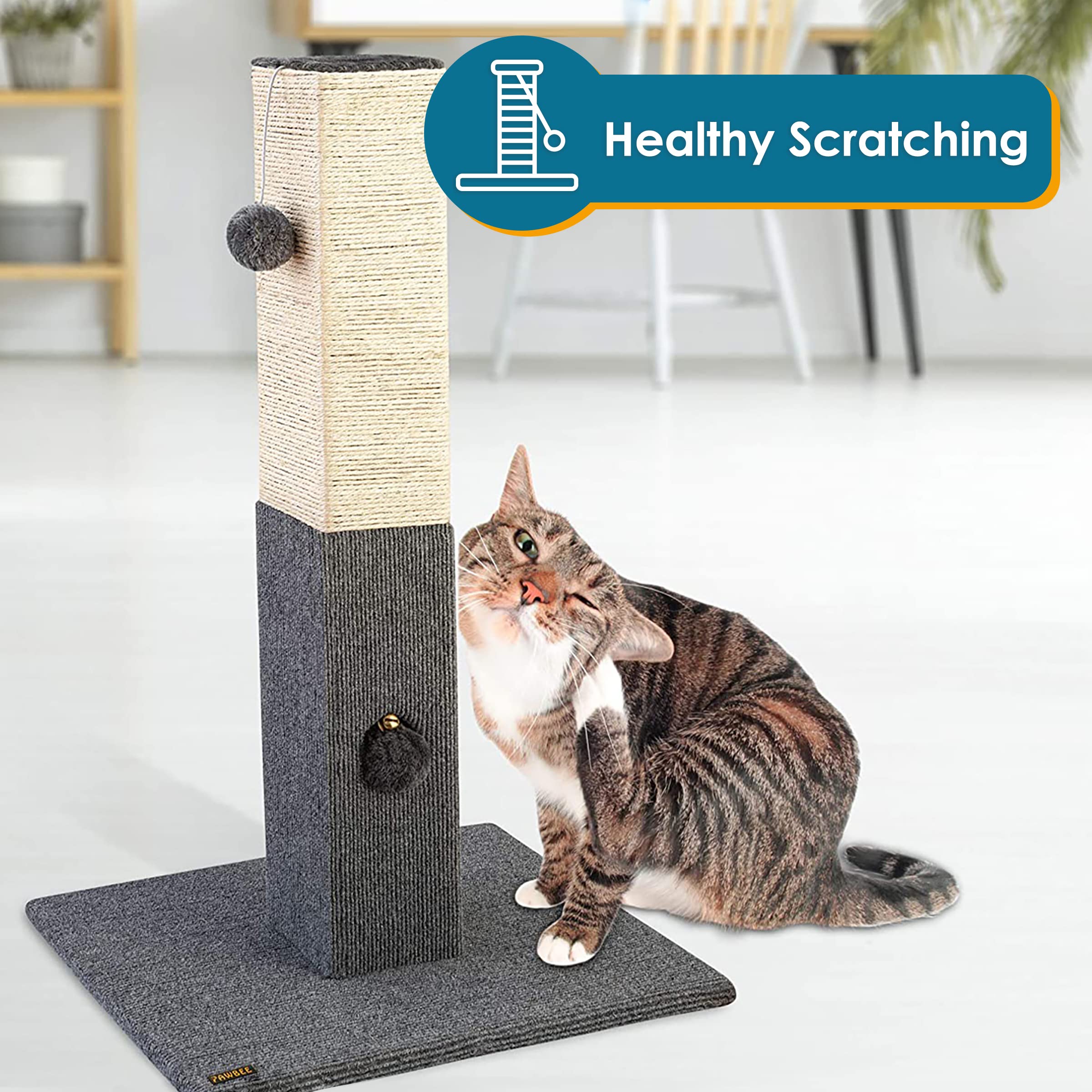 Foto 7 pulgar | Rascador Para Gatos Pawbee 32 Con Cuerda De Sisal Para Interiores - Venta Internacional.