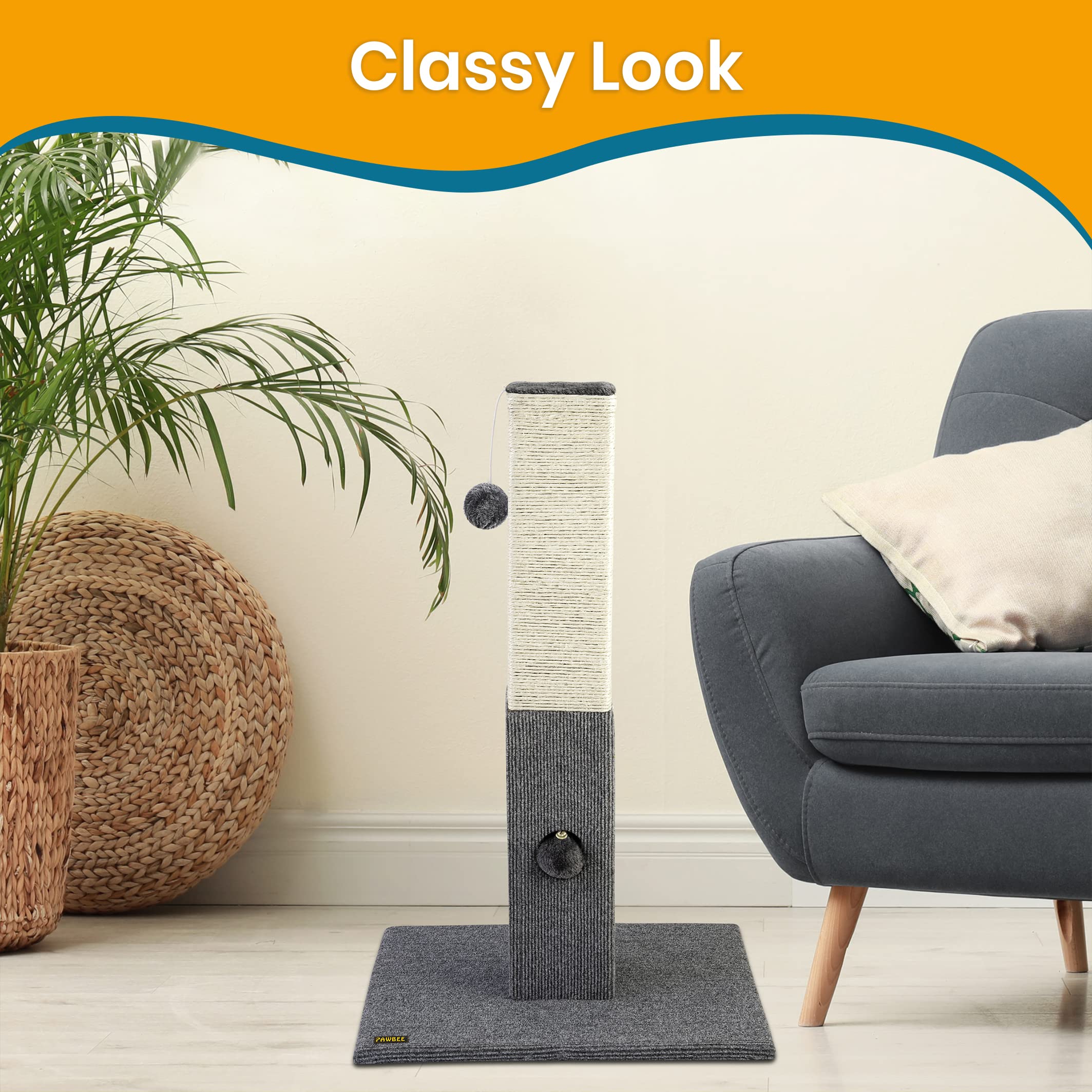 Foto 7 | Rascador Para Gatos Pawbee 32 Con Cuerda De Sisal Para Interiores - Venta Internacional.