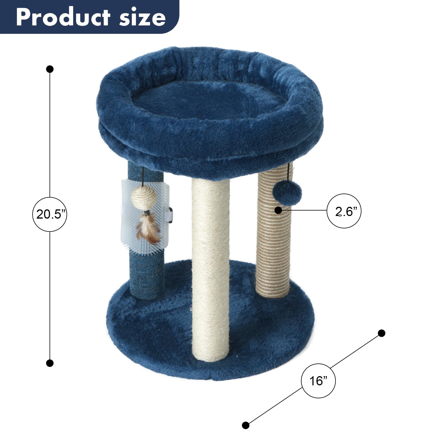 Foto 5 pulgar | Arañador Para Gatos Mecool Con Cama Blanda En Forma De Torre, Azul - Venta Internacional.