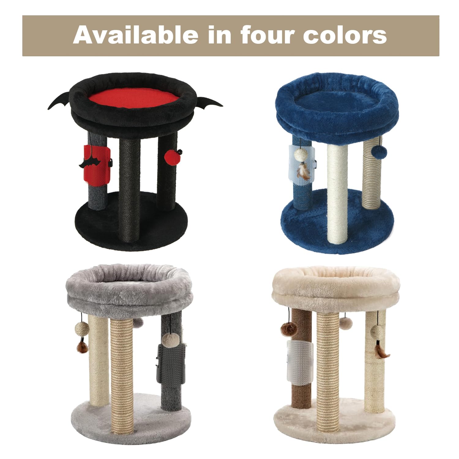 Foto 6 | Cat Tree Mecool 4 En 1 Con Rascador, Cama, Juguetes Y Cepillo - Venta Internacional.