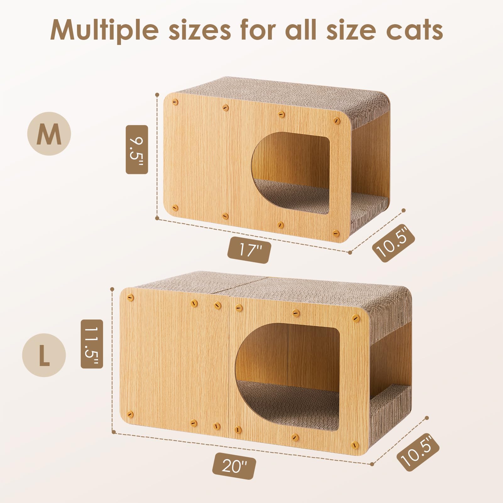 Foto 7 pulgar | Rascador De Cartón Para Gatos Eheyciga, 50 Cm, Para Gatos De Interior - Venta Internacional.