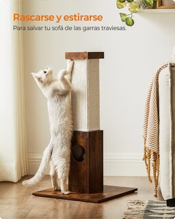 Foto 3 | Feandrea Poste De Rascado Para Gatos, 73 Cm, Rascador De Sisal, Marrón Rústico Mpca021x01
