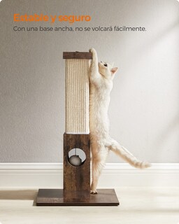 Foto 4 | Feandrea Poste De Rascado Para Gatos, 73 Cm, Rascador De Sisal, Marrón Rústico Mpca021x01