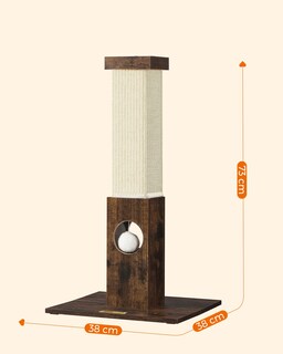 Foto 5 | Feandrea Poste De Rascado Para Gatos, 73 Cm, Rascador De Sisal, Marrón Rústico Mpca021x01