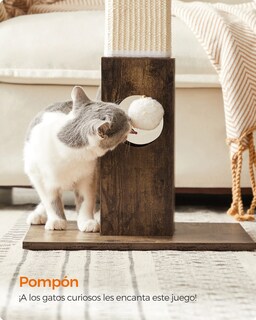 Foto 7 | Feandrea Poste De Rascado Para Gatos, 73 Cm, Rascador De Sisal, Marrón Rústico Mpca021x01