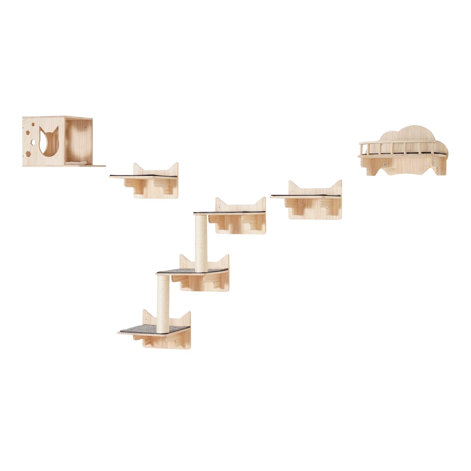 Foto 2 pulgar | Estantes Y Perchas Para Gatos De Pared Vevor De Hasta 18,14 Kg - Venta Internacional.