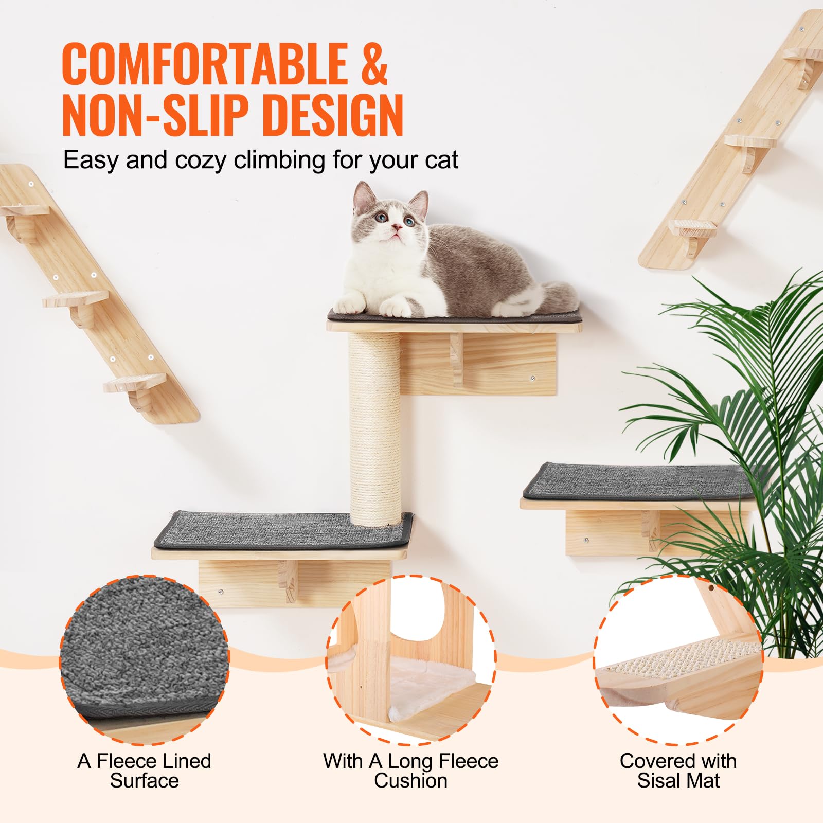 Foto 6 pulgar | Estantes De Pared Para Gatos Vevor De Hasta 18,14 Kg Con Accesorios - Venta Internacional.