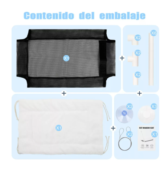 Foto 3 pulgar | Hamaca Con Manta Para Colgar En La Ventana De Gato De Ventan