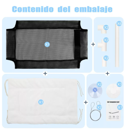 Foto 4 pulgar | Hamaca Con Manta Para Colgar En La Ventana De Gato De Ventana