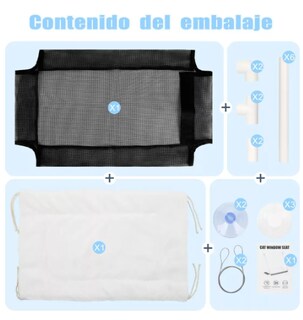 Foto 3 | Hamaca Con Manta Para Colgar En La Ventana De Gato De Ventana