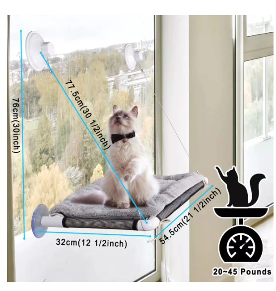 Foto 5 pulgar | Hamaca Con Manta Para Colgar En La Ventana De Gato De Ventana