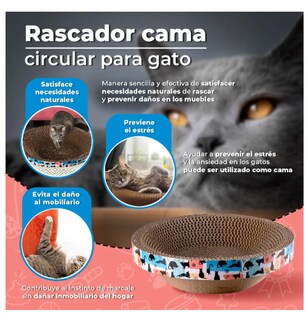 Foto 2 | Rascador Para Gato Rascador Cama Circular 30 Cm Color Bordó