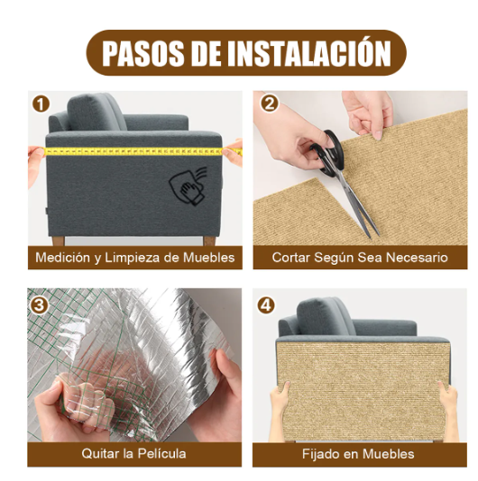 Foto 4 pulgar | Rascador Para Protector Sofa Gato Muebles Torre Arbol 100 Cm Caqui