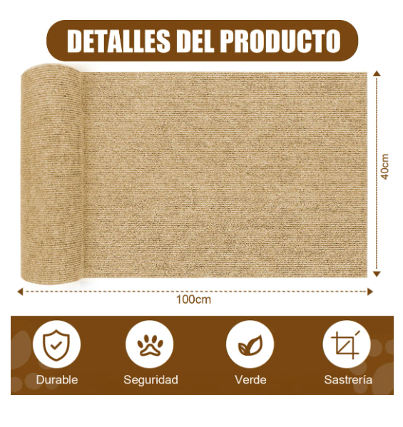Foto 5 pulgar | Rascador Para Protector Sofa Gato Muebles Torre Arbol 100 Cm Caqui