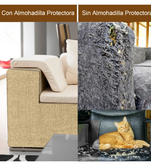 Foto 6 pulgar | Rascador Para Protector Sofa Gato Muebles Torre Arbol 100 Cm Caqui