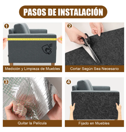 Foto 4 pulgar | Rascador Para Protector Sofa Gato Muebles Torre Arbol 100 Cm Negro