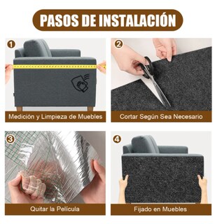 Foto 3 | Rascador Para Protector Sofa Gato Muebles Torre Arbol 100 Cm Negro