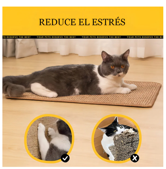 Foto 5 pulgar | Tapete Rascador Para Gato De Sisal Fibras Naturales 50x30cm