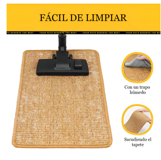 Foto 6 pulgar | Tapete Rascador Para Gato De Sisal Fibras Naturales 50x30cm