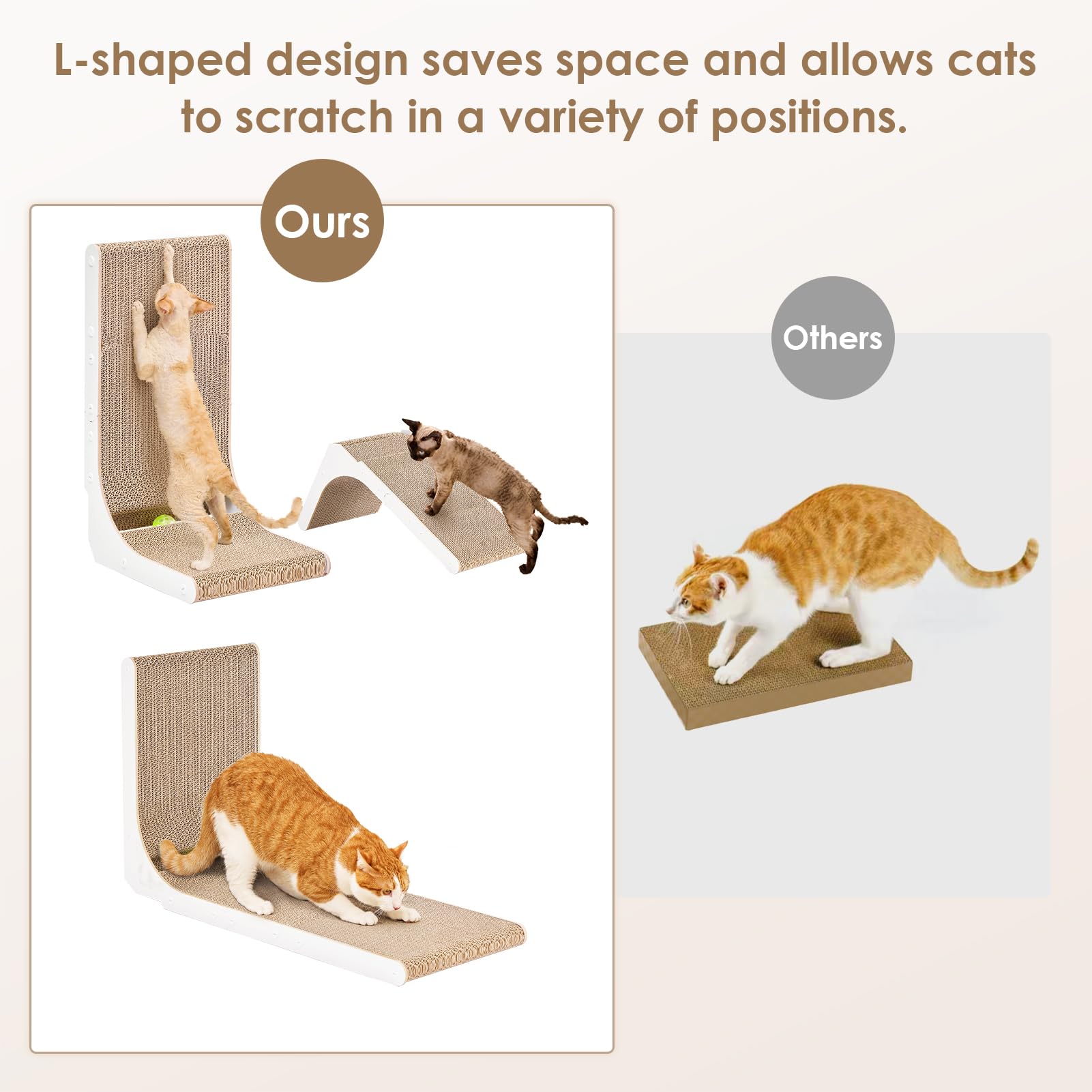 Foto 5 pulgar | Rascador De Cartón Para Gatos Eheyciga En Forma De L Para Gatos De Interior - Venta Internacional.