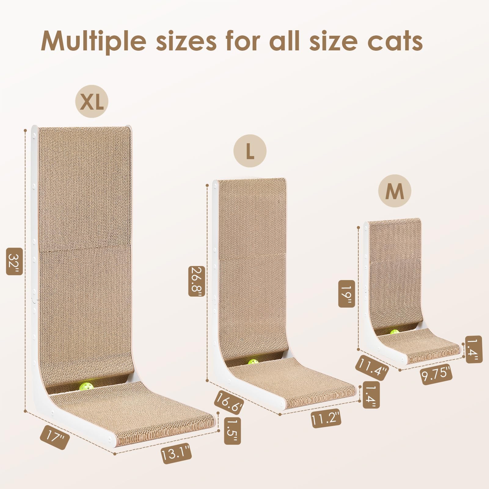 Foto 7 pulgar | Rascador De Cartón Para Gatos Eheyciga En Forma De L Para Gatos De Interior - Venta Internacional.