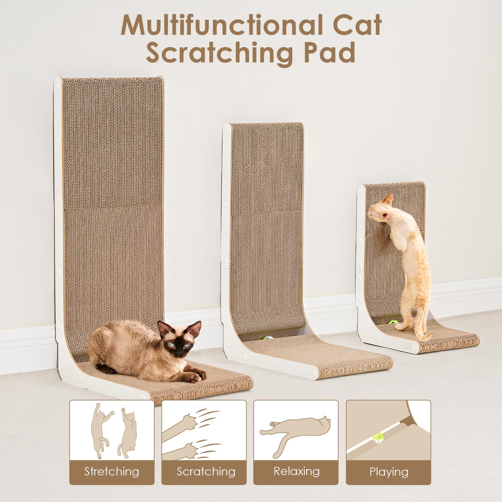 Foto 8 pulgar | Rascador De Cartón Para Gatos Eheyciga En Forma De L Para Gatos De Interior - Venta Internacional.