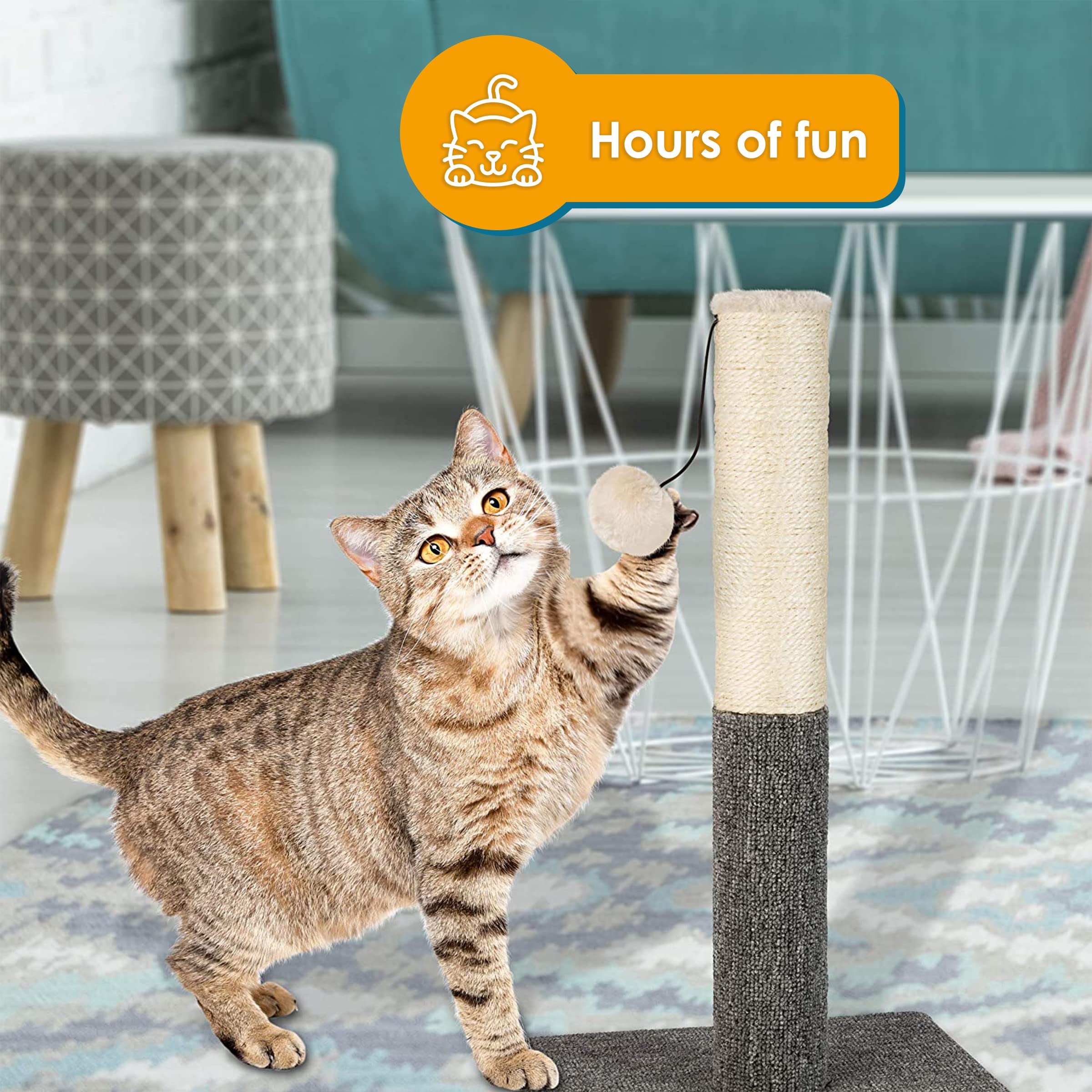Foto 4 pulgar | Rascador De Cuerda De Sisal Pawbee Para Rascar Gatos, 50 Cm De Alto - Venta Internacional.