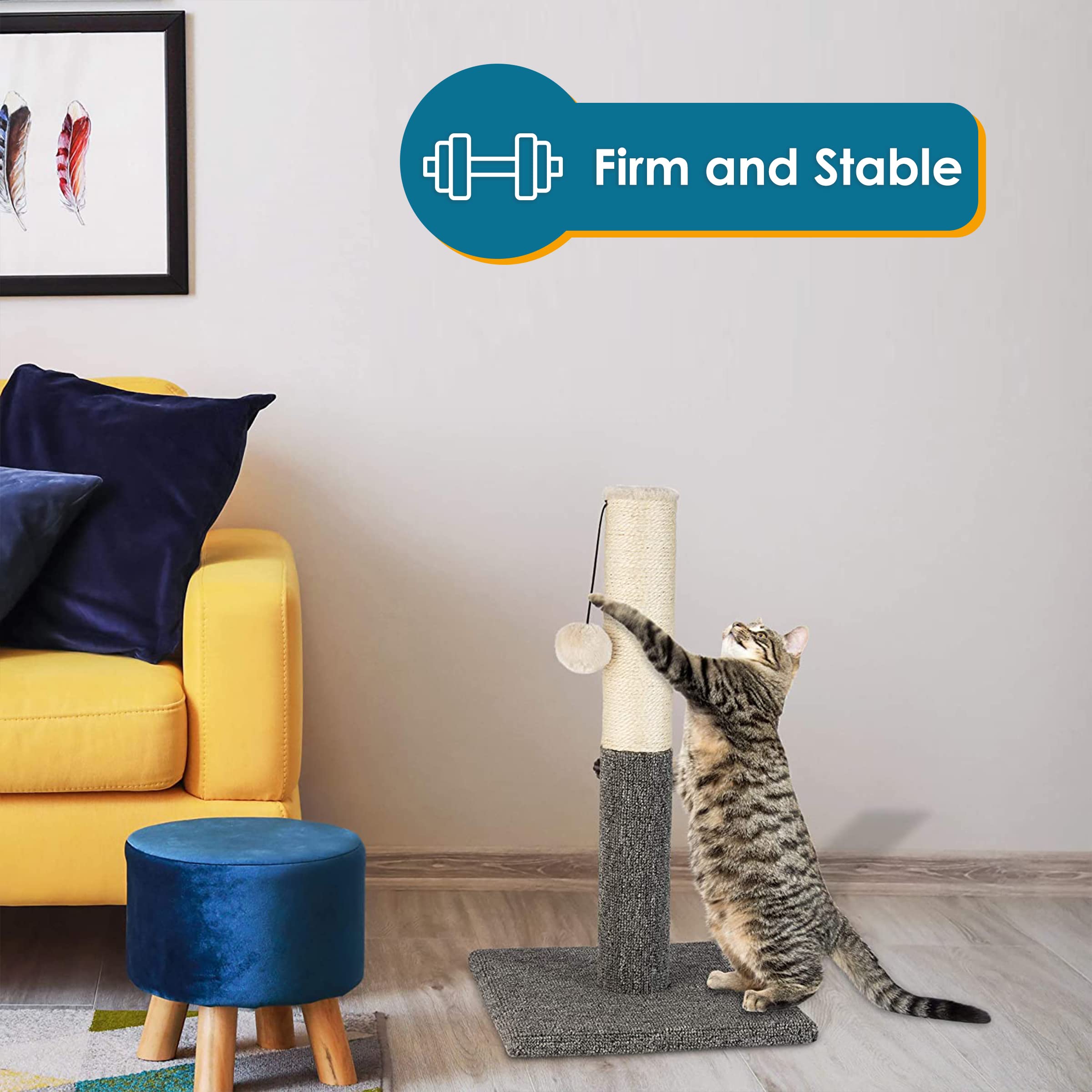 Foto 6 pulgar | Rascador De Cuerda De Sisal Pawbee Para Rascar Gatos, 50 Cm De Alto - Venta Internacional.