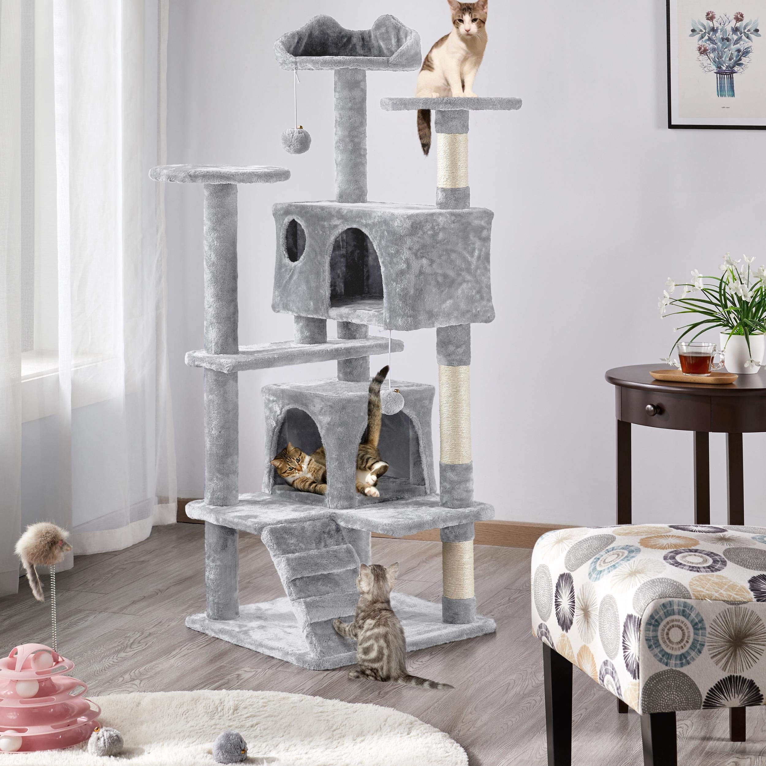 Foto 3 pulgar | Árbol Para Gatos Yaheetech De 137 Cm Con Rascadores Y Condominios - Venta Internacional.