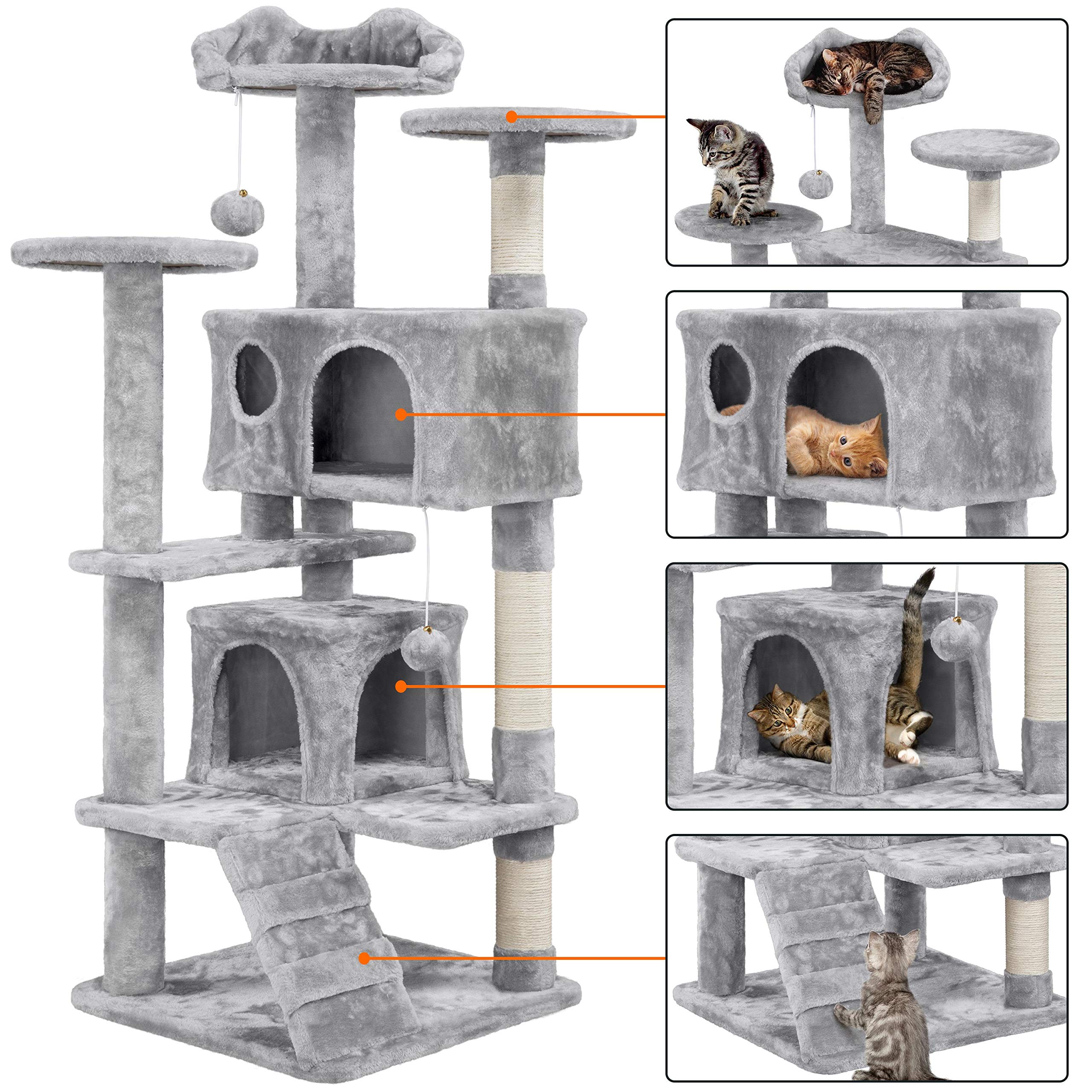 Foto 4 pulgar | Árbol Para Gatos Yaheetech De 137 Cm Con Rascadores Y Condominios - Venta Internacional.