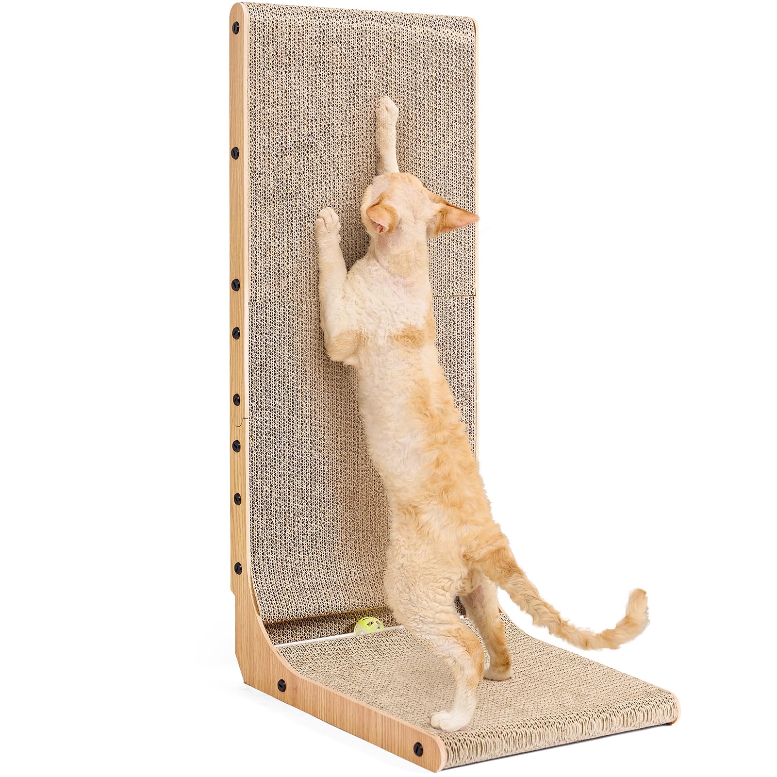 Foto 2 pulgar | Rascador De Cartón Para Gatos Eheyciga En Forma De L, 81 Cm, Con Pelota De Juguete - Venta Internacional.
