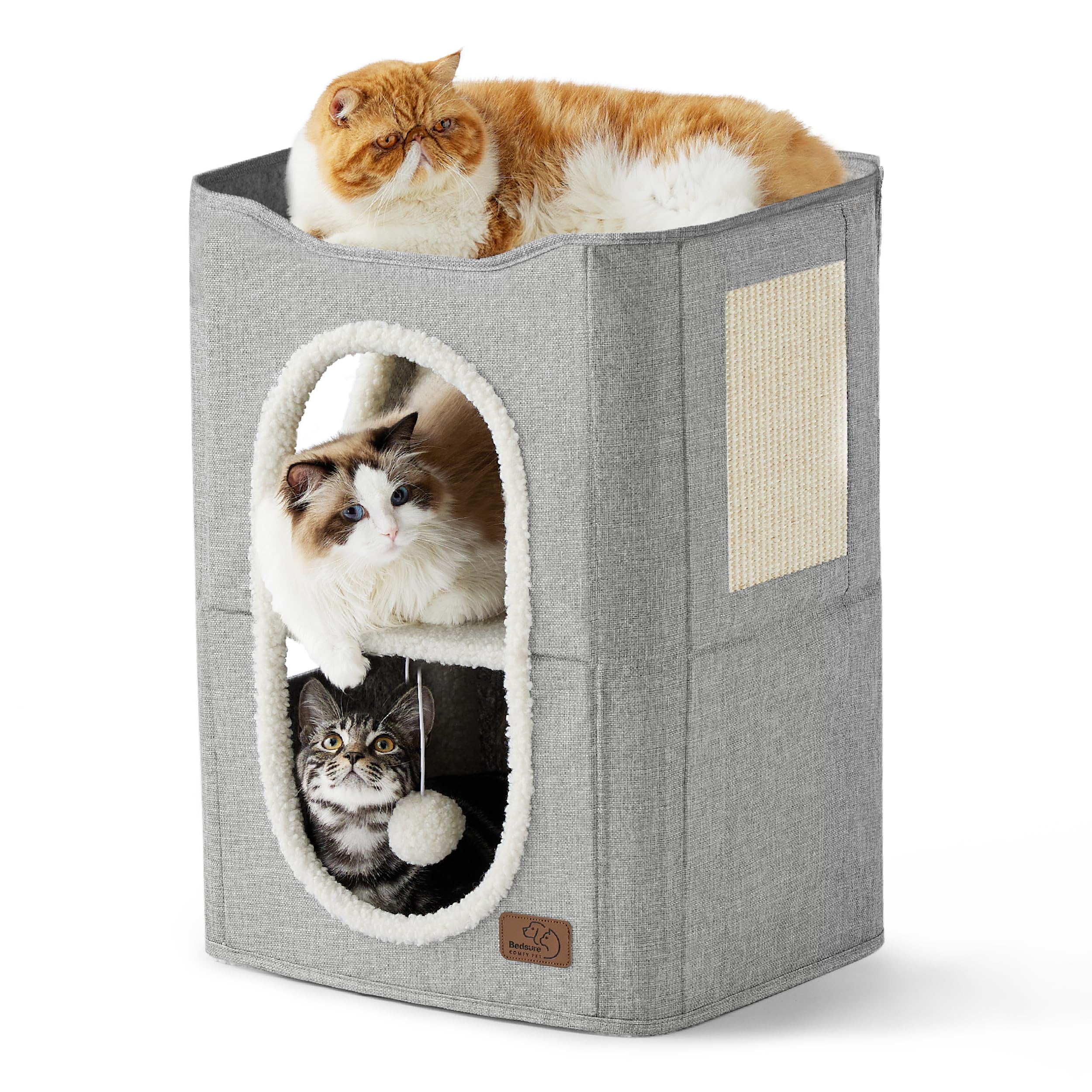 Foto 2 pulgar | Cama Cat House De 2 Niveles Para Gatos De Interior Con Bloc De Notas, Color Gris - Venta Internacional.