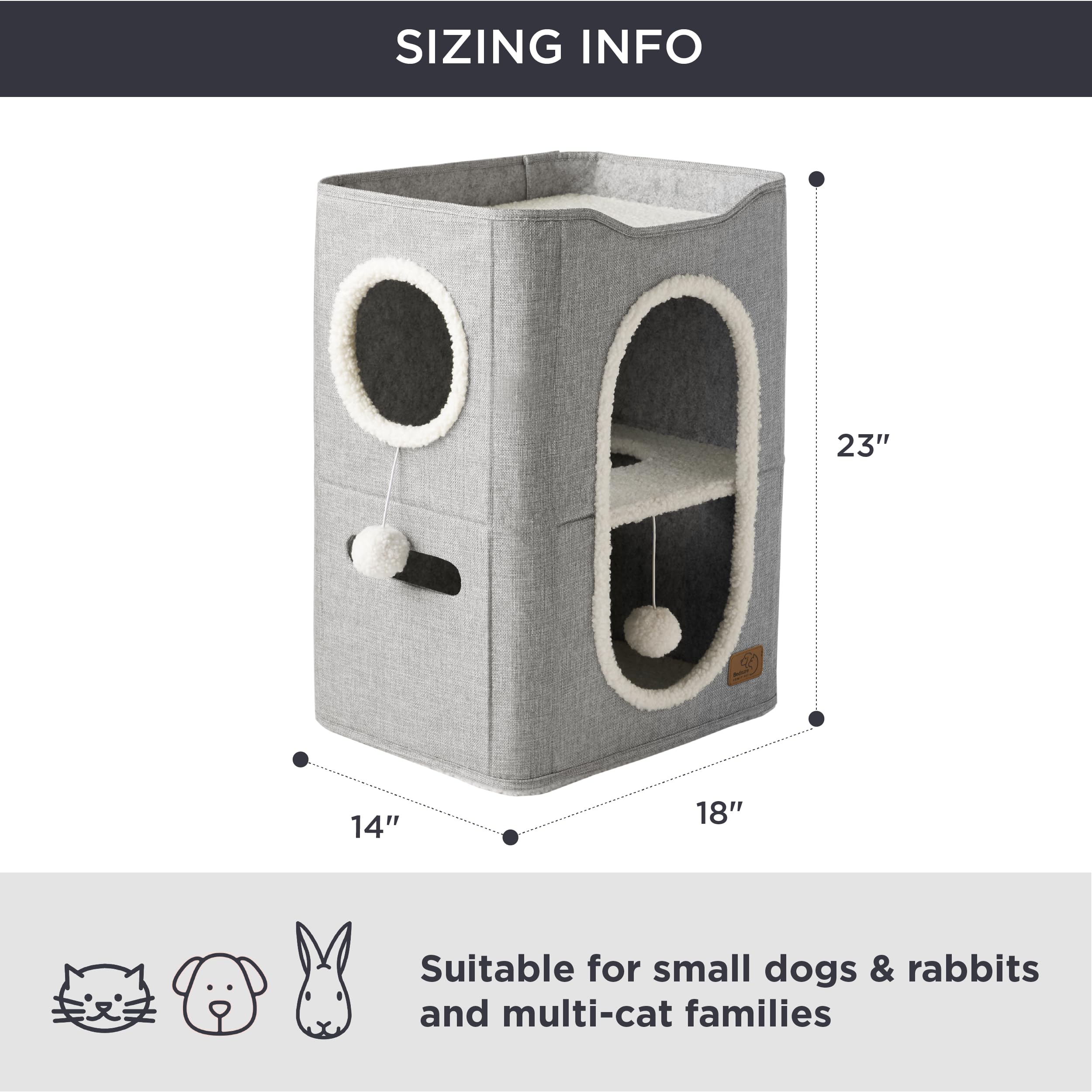 Foto 6 | Cama Cat House De 2 Niveles Para Gatos De Interior Con Bloc De Notas, Color Gris - Venta Internacional.