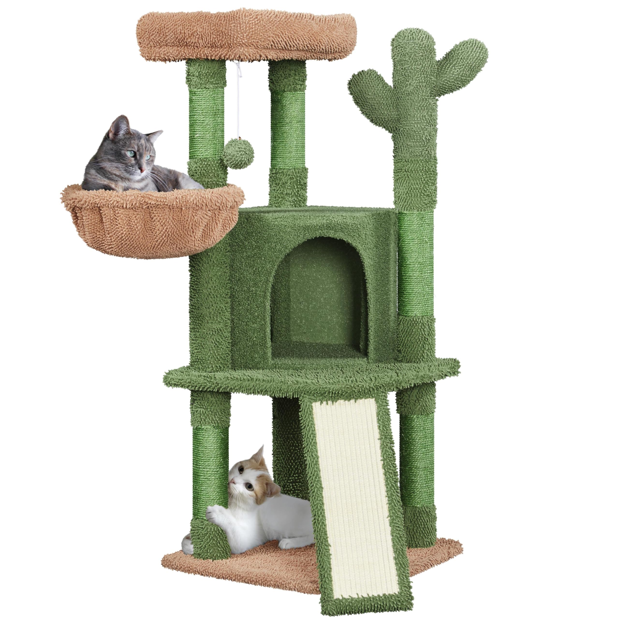 Foto 2 pulgar | Cat Tree Yaheetech Cactus 107 Cm Con Rascador Y Cesta - Venta Internacional.