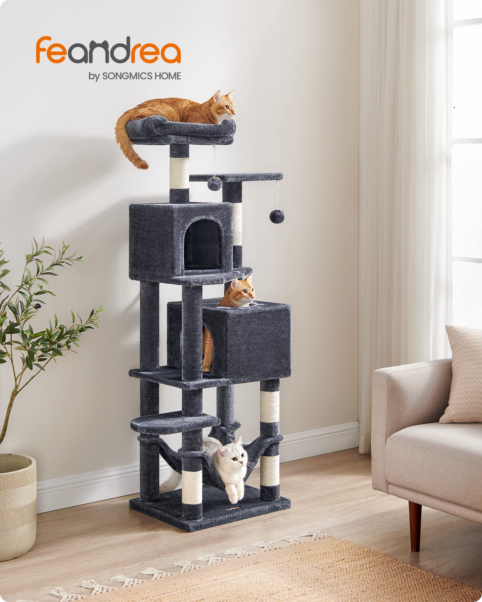 Foto 3 pulgar | Torre Para Gatos Cat Tree Feandrea Para Gatos De Interior Con Rascador - Venta Internacional.