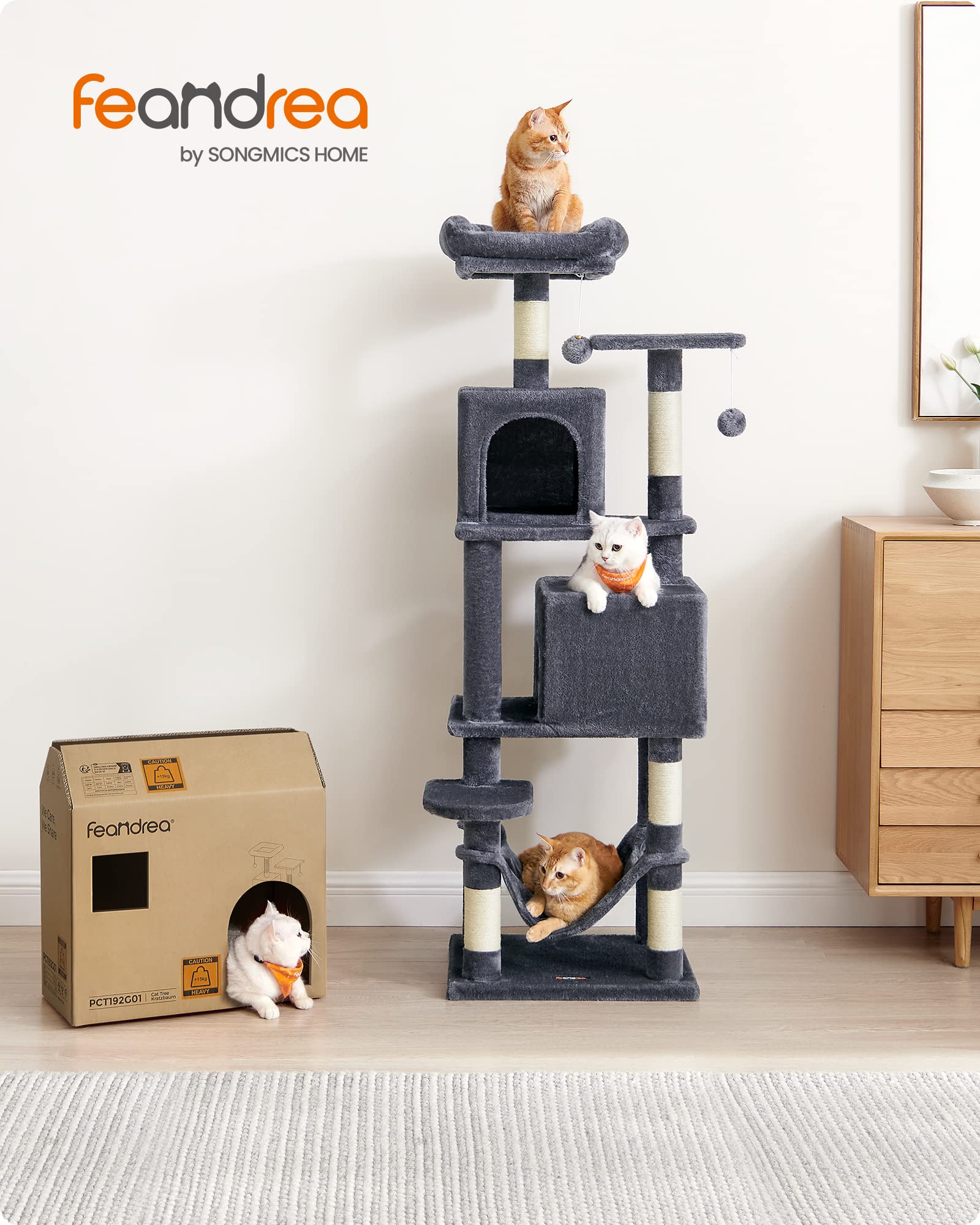 Foto 4 pulgar | Torre Para Gatos Cat Tree Feandrea Para Gatos De Interior Con Rascador - Venta Internacional.